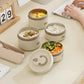 Thermal Bento Box, Insulated Lunch Container Box 304 Stainless Steel Sealed Multifunction Portable Round with Thermal Bag - KitchenKlout