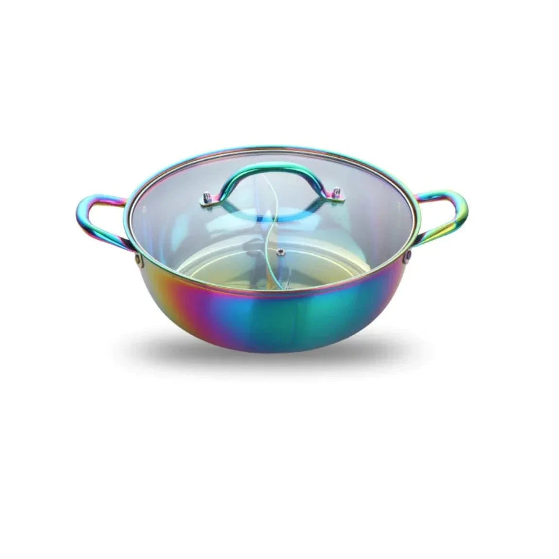 Titanium Plated Stainless Steel Dual Section Hot Pot - KitchenKlout