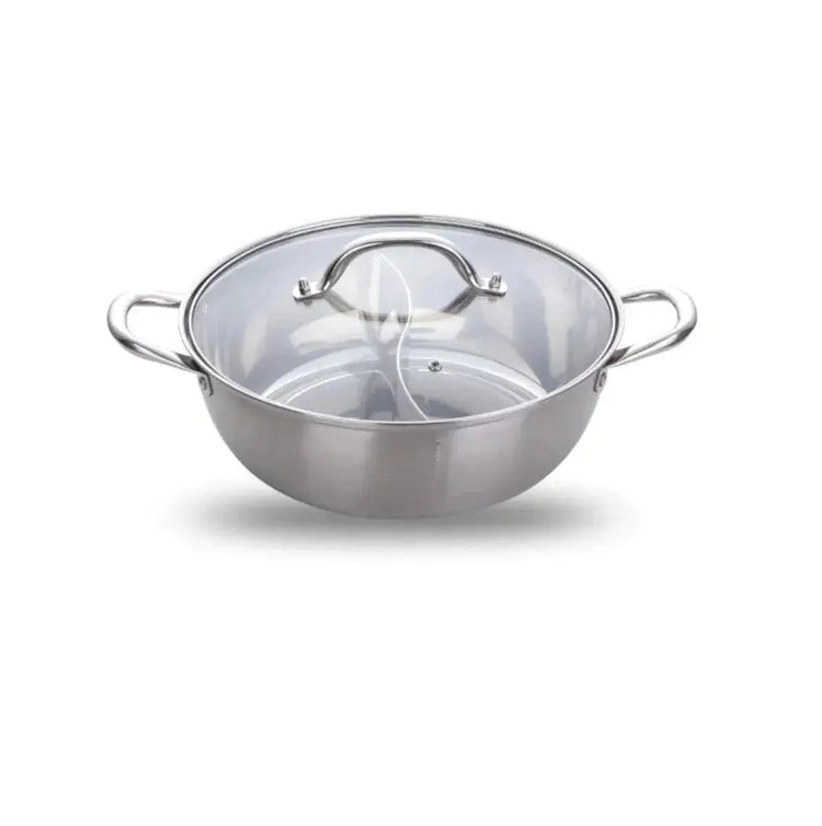 Titanium Plated Stainless Steel Dual Section Hot Pot - KitchenKlout