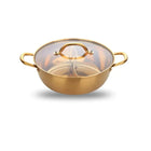 Titanium Plated Stainless Steel Dual Section Hot Pot - KitchenKlout