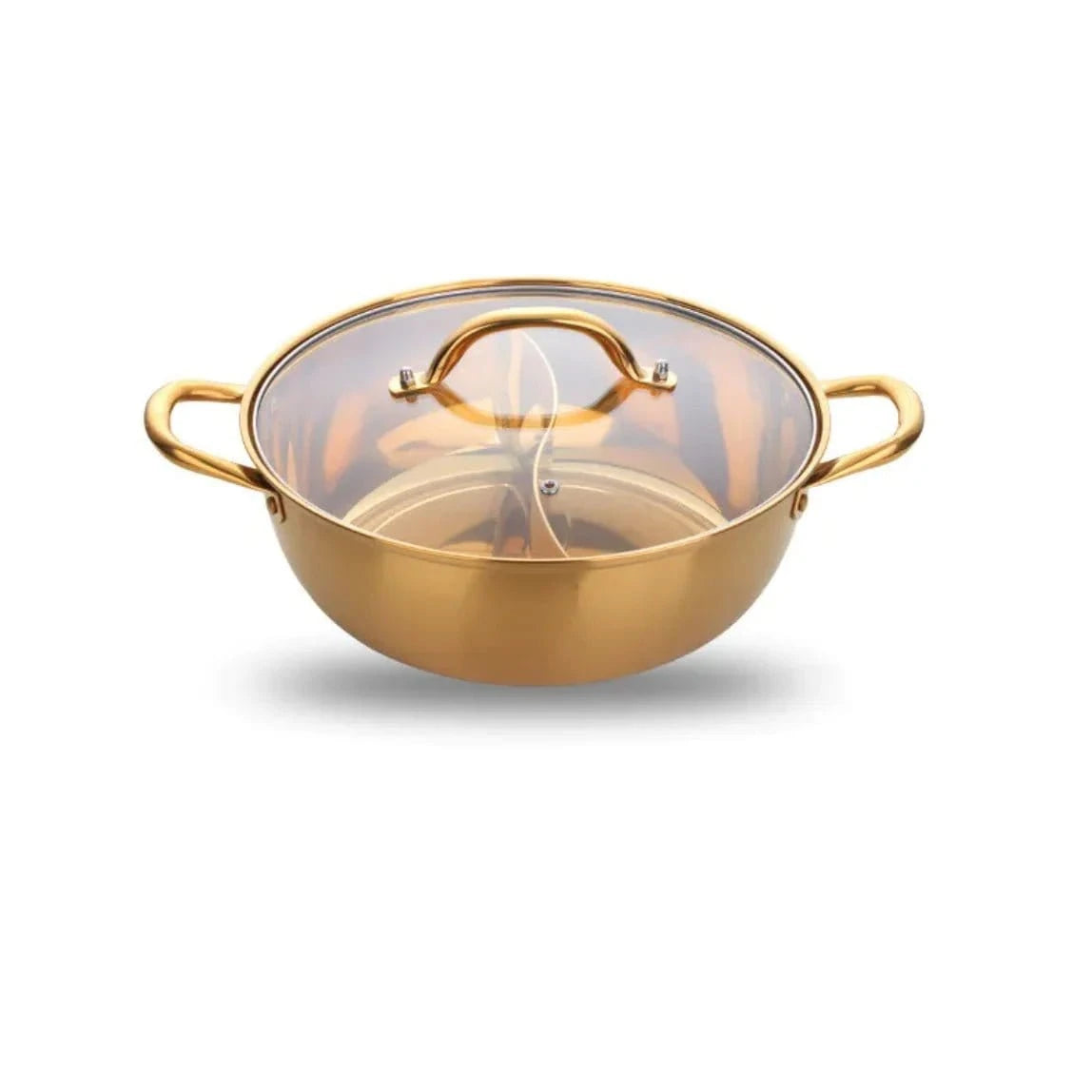 Titanium Plated Stainless Steel Dual Section Hot Pot - KitchenKlout