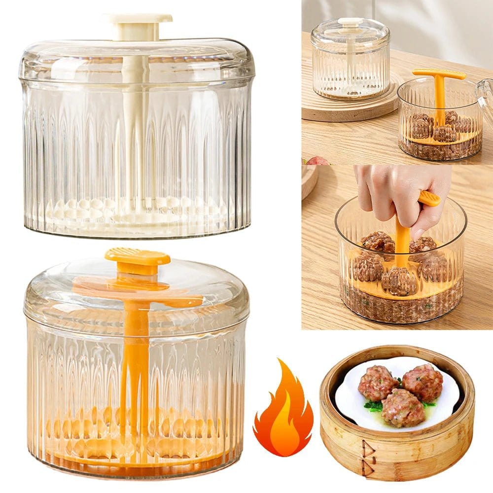 Translucent Meatball and Dumpling Maker - Manual Tool for Preparing Rice and Meat Dumplings - KitchenKlout