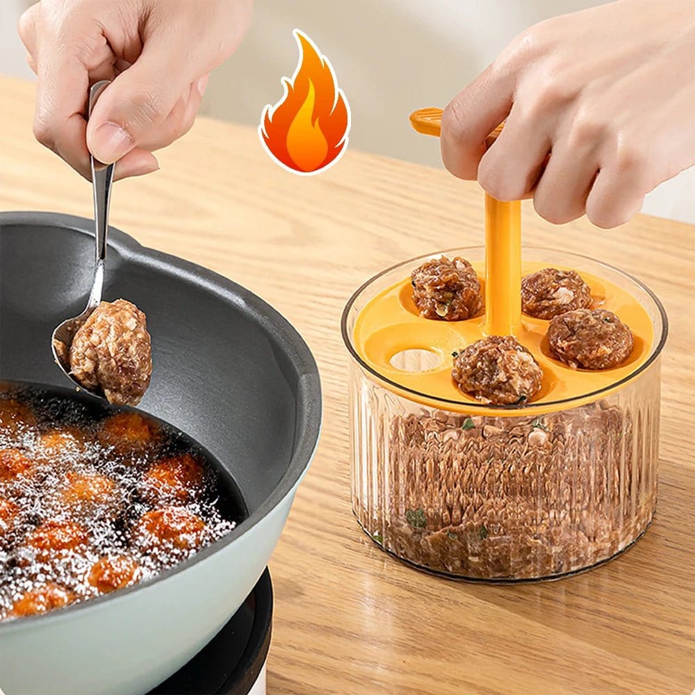 Translucent Meatball and Dumpling Maker - Manual Tool for Preparing Rice and Meat Dumplings - KitchenKlout
