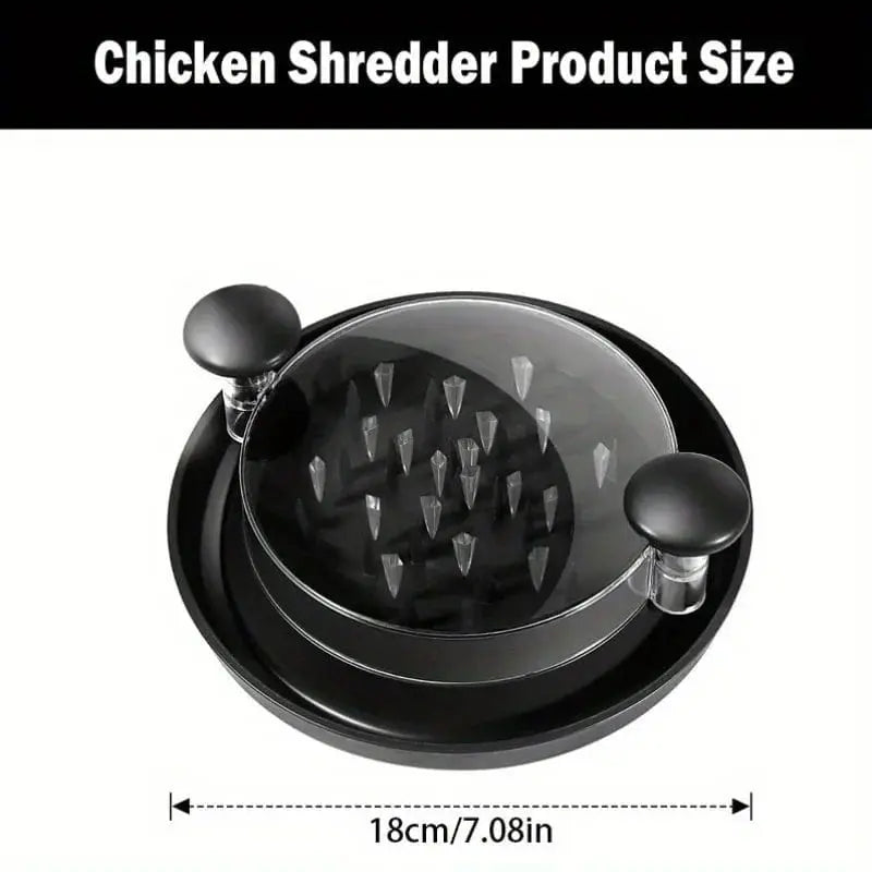 Upgraded Chicken Shredder with Transparent Cover: Large Anti - Slip Rotating Tool for Chopping Chicken, Beef, Cabbage,Vegetables - KitchenKlout
