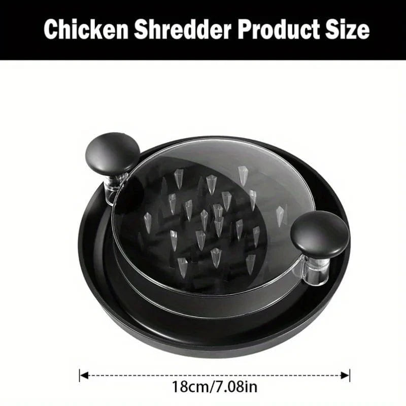 Upgraded Chicken Shredder with Transparent Cover: Large Anti - Slip Rotating Tool for Chopping Chicken, Beef, Cabbage,Vegetables - KitchenKlout