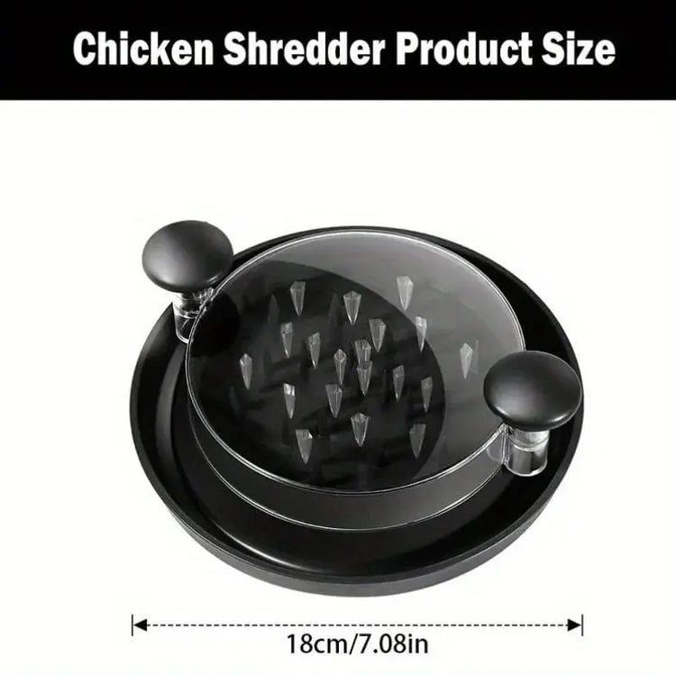 Upgraded Chicken Shredder with Transparent Cover: Large Anti - Slip Rotating Tool for Chopping Chicken, Beef, Cabbage,Vegetables - KitchenKlout