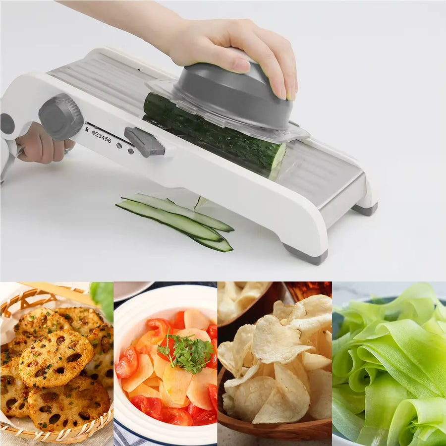 V-Blade 18-in-1 Mandoline Slicer ?€? Stainless Steel Produce Prep Tool