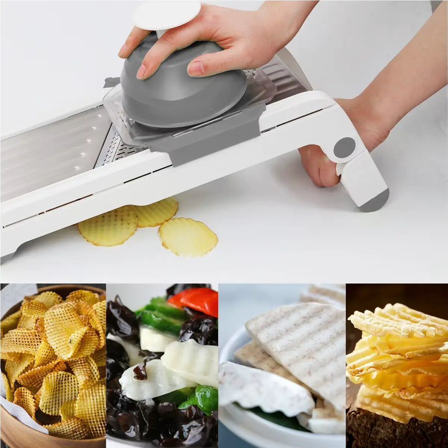 V-Blade 18-in-1 Mandoline Slicer ?€? Stainless Steel Produce Prep Tool