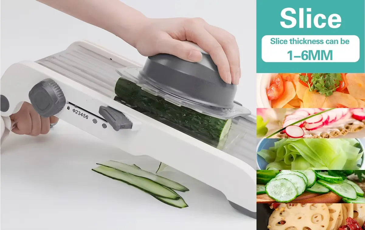V-Blade 18-in-1 Mandoline Slicer ?€? Stainless Steel Produce Prep Tool