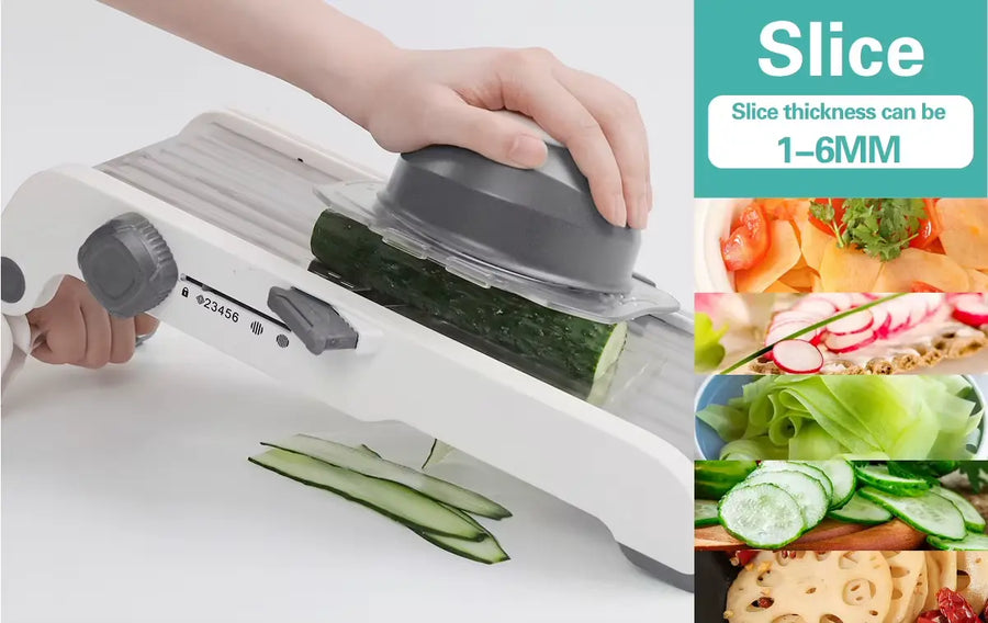 V-Blade 18-in-1 Mandoline Slicer ?€? Stainless Steel Produce Prep Tool